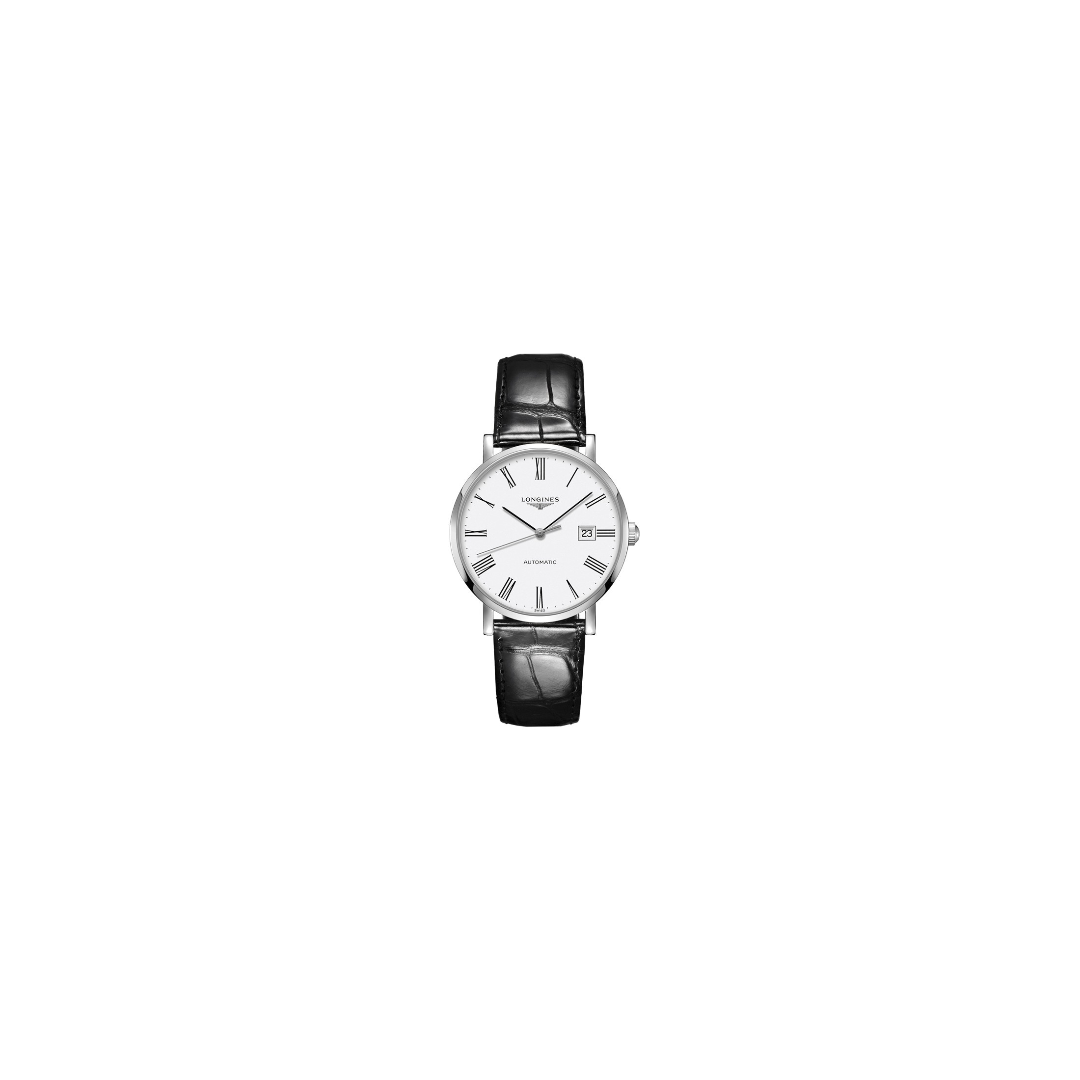 Montre Longines Elegant Collection automatique cuir noir 39 mm
