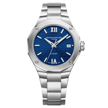 Montre Baume et Mercier Riviera automatique cadran bleu bracelet acier 36 mm 10679