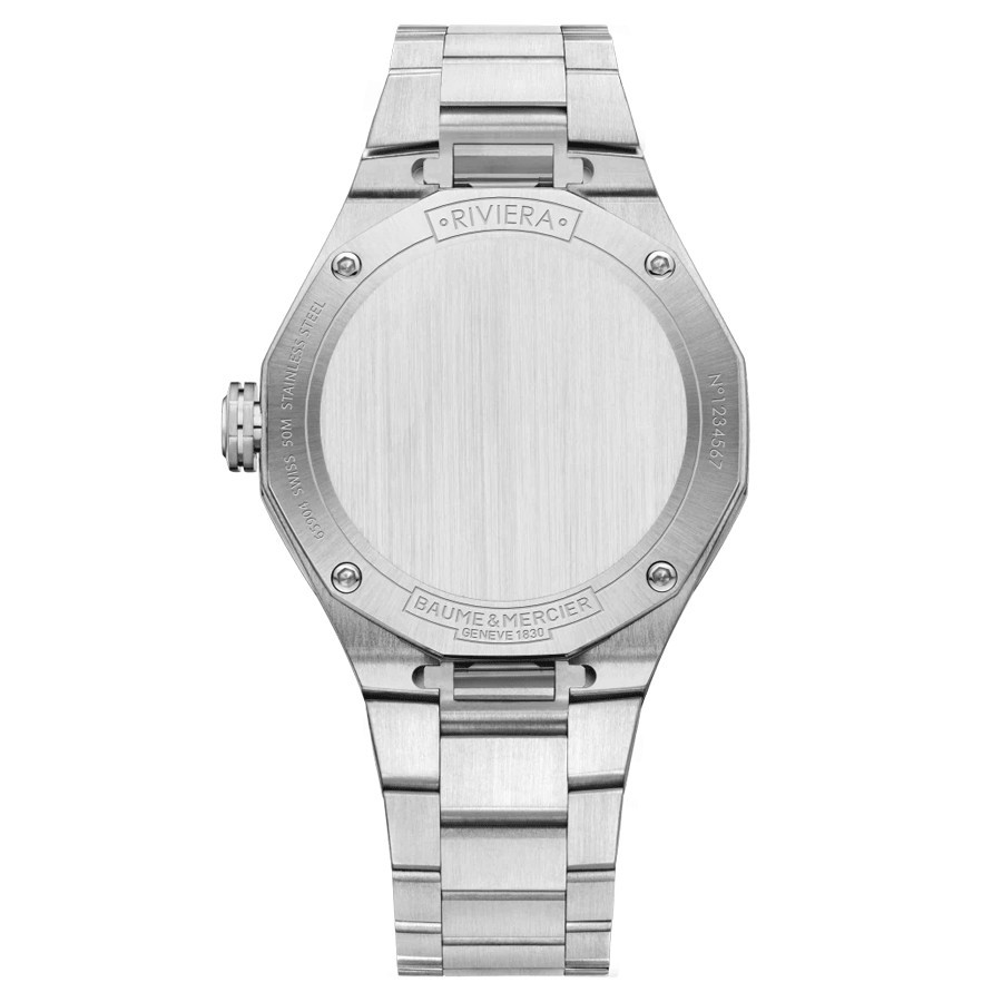 Montre Baume et Mercier Riviera quartz cadran vert bracelet acier 36 mm