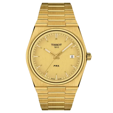Tissot PRX quartz watch champagne dial steel bracelet pvd yellow gold 40 mm T137.410.33.021.00