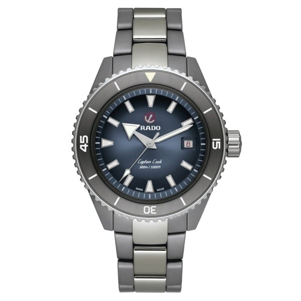 Rado Captain Cook High-Tech Ceramic Diver automatic watch blue dial grey ceramic bracelet 43 mm R32144202