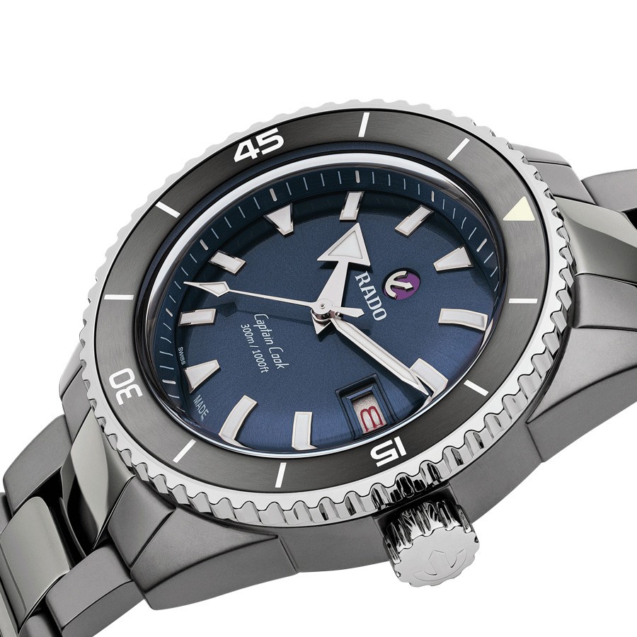 Rado Captain Cook High-Tech Ceramic Diver automatic watch blue dial grey ceramic bracelet 43 mm R32144202