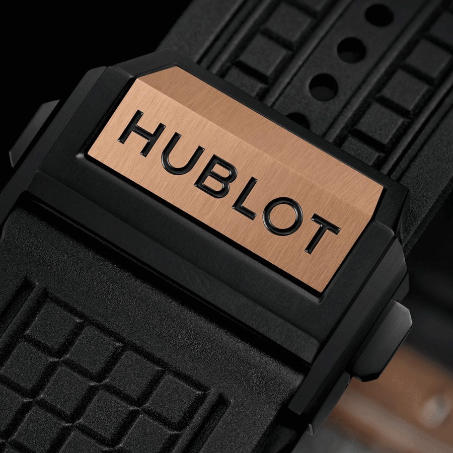 Hublot Square Bang Unico King Gold Ceramic automatic watch skeleton dial black rubber strap 42 mm 821.OM.0180.RX
