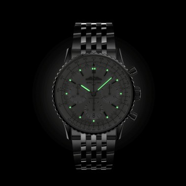 Breitling Navitimer automatic watch B01 Chronograph silver dial steel bracelet 41 mm