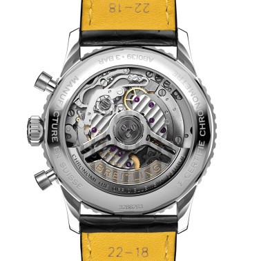 Montre Breitling Navitimer automatique B01 Chronographe cadran bleu bracelet cuir noir 41 mm AB0139241C1P1