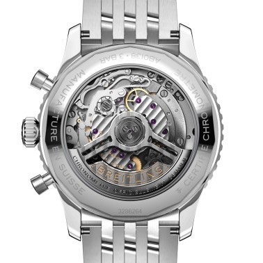 Breitling Navitimer automatic watch B01 Chronograph ice blue dial steel bracelet 43 mm