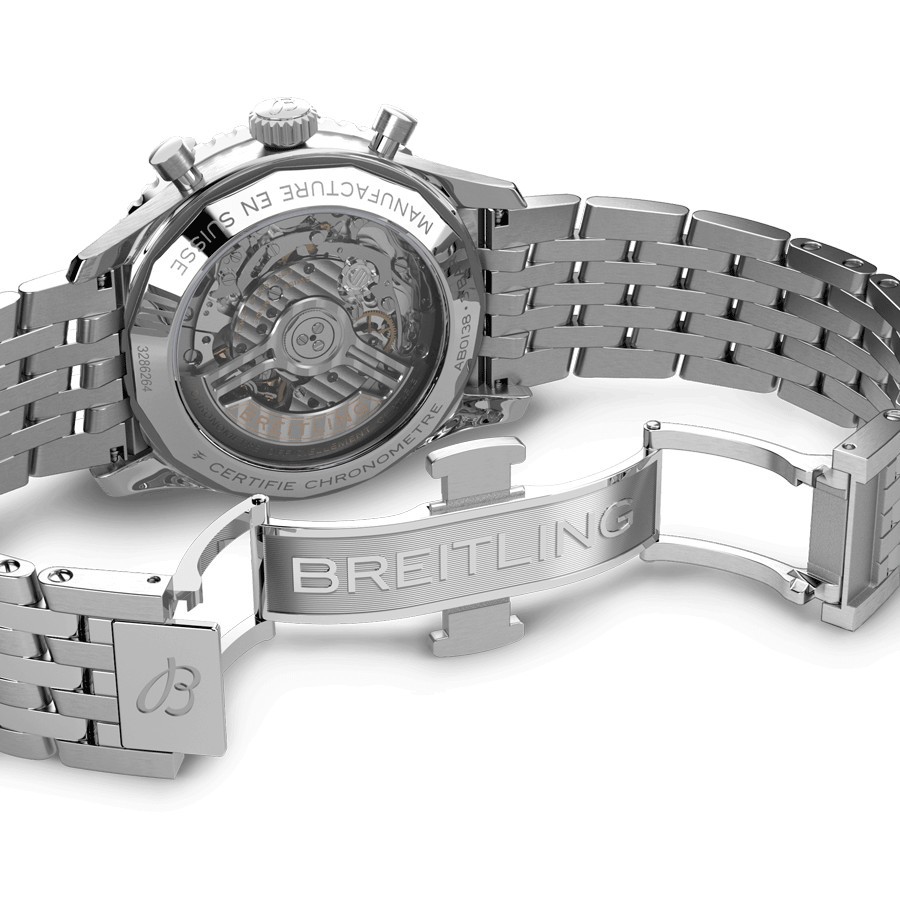 Montre Breitling Navitimer automatique B01 Chronographe cadran cuivre bracelet acier 43 mm AB0138241K1A1