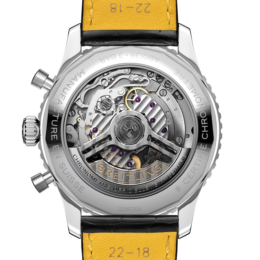 Montre Breitling Navitimer automatique B01 Chronographe cadran cuivre bracelet cuir noir 43 mm AB0138241K1P1