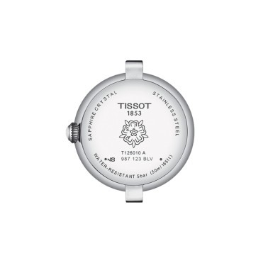 Montre Tissot Bellissima Small Lady quartz cadran blanc bracelet cuir noir 26 mm