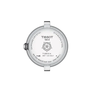 Montre Tissot Bellissima Small Lady quartz cadran blanc bracelet cuir noir 26 mm