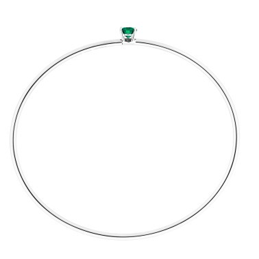 Bracelet Jonc flexible Lepage Pur en or blanc et émeraude LEP3EG