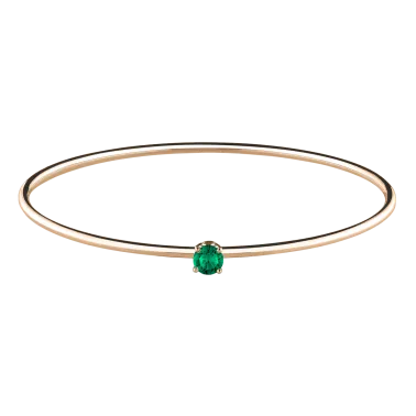 Bracelet Jonc flexible Lepage Pur en or rose et émeraude LEP3ER