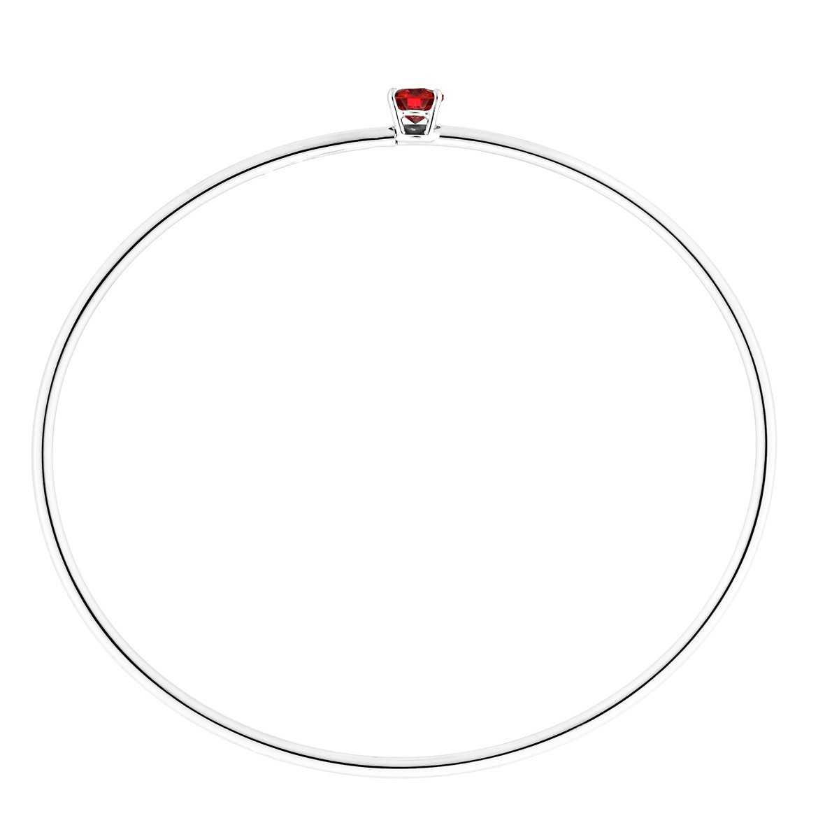 Bracelet Jonc flexible Lepage Pur en or blanc et rubis LEP3RG