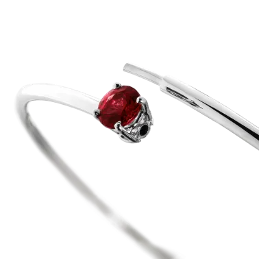 Bracelet Jonc flexible Lepage Pur en or blanc et rubis LEP3RG