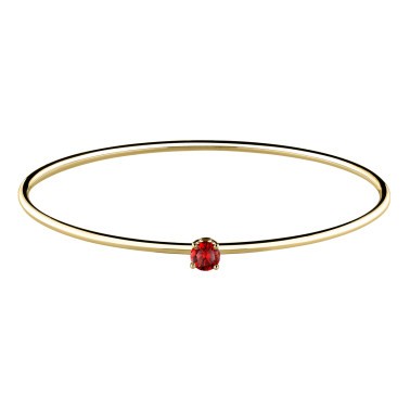 Bracelet Jonc flexible Lepage Pur en or jaune et rubis