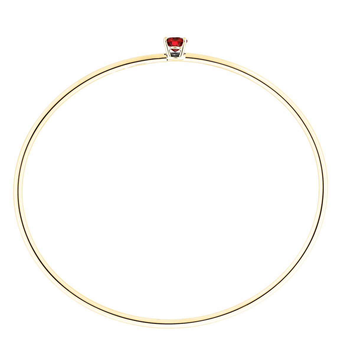 Bracelet Jonc flexible Lepage Pur en or jaune et rubis LEP3RJ