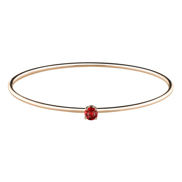 Bracelet Jonc flexible Lepage Pur en or rose et rubis LEP3RR