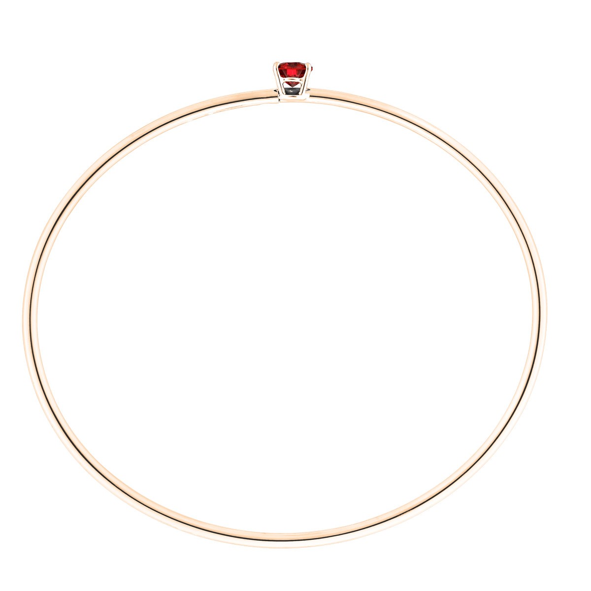 Bracelet Jonc flexible Lepage Pur en or rose et rubis LEP3RR