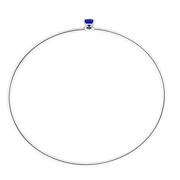 Bracelet Jonc flexible Lepage Pur en or blanc et saphir