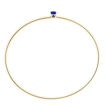 Bracelet Jonc flexible Lepage Pur en or jaune et saphir