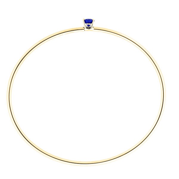 Bracelet Jonc flexible Lepage Pur en or jaune et saphir