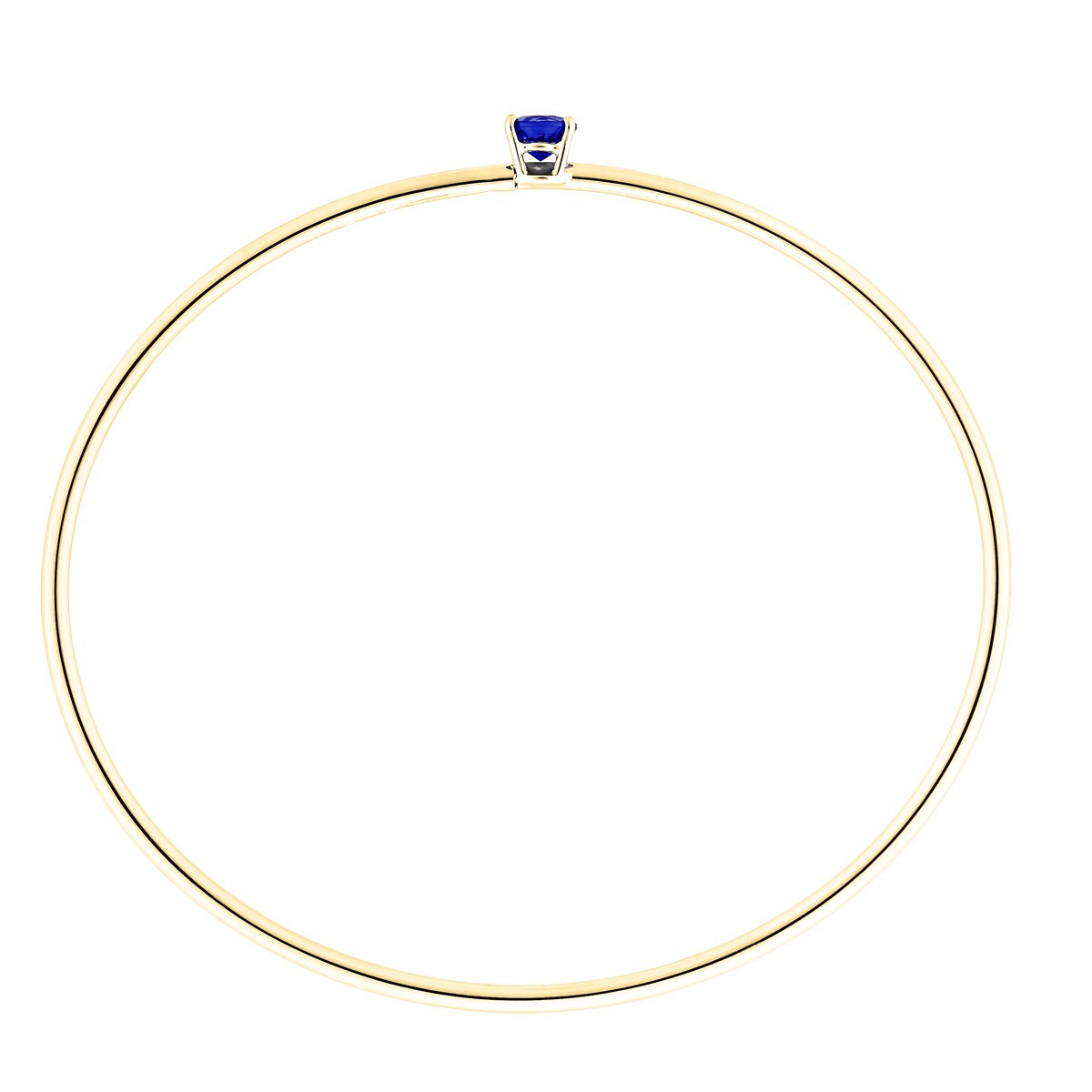 Bracelet Jonc flexible Lepage Pur en or jaune et saphir