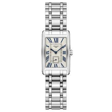 Montre Longines DolceVita quartz cadran argenté chiffres romains bracelet acier