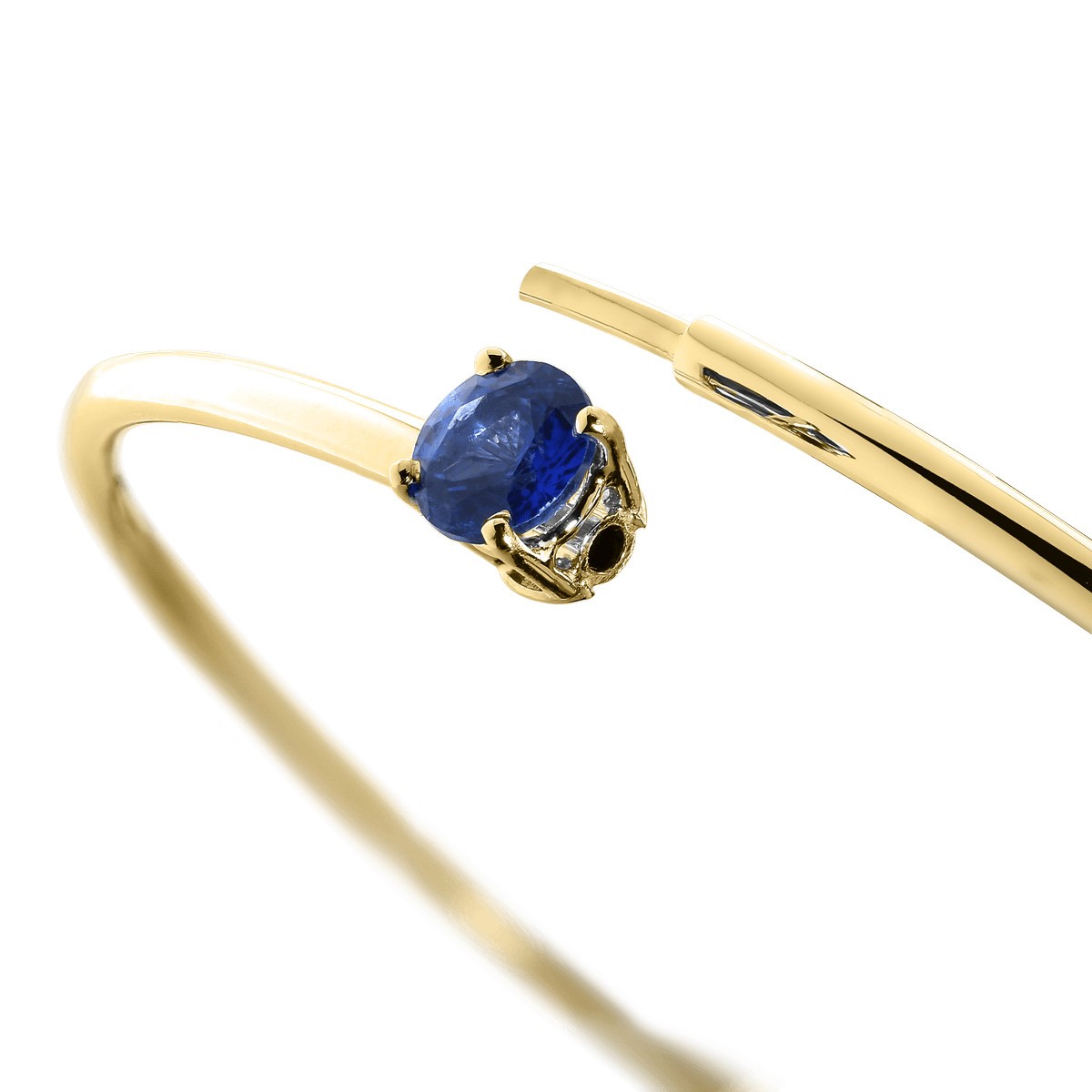 Bracelet Jonc flexible Lepage Pur en or jaune et saphir