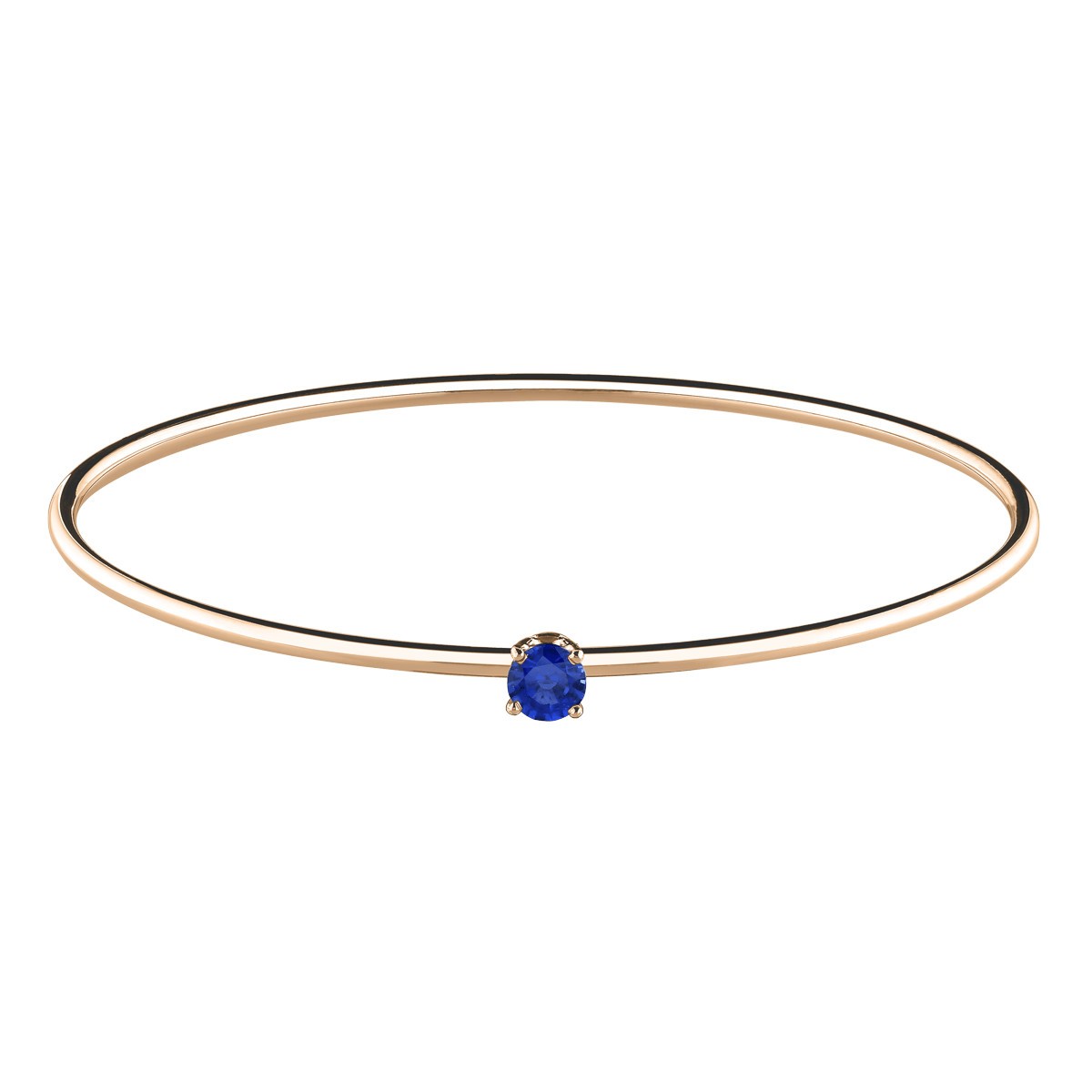 Bracelet Jonc flexible Lepage Pur en or rose et saphir