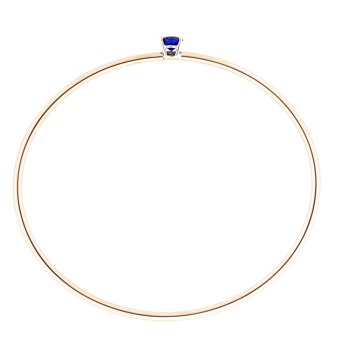 Bracelet Jonc flexible Lepage Pur en or rose et saphir