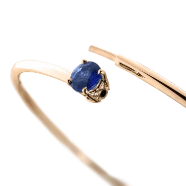 Bracelet Jonc flexible Lepage Pur en or rose et saphir LEP3SR