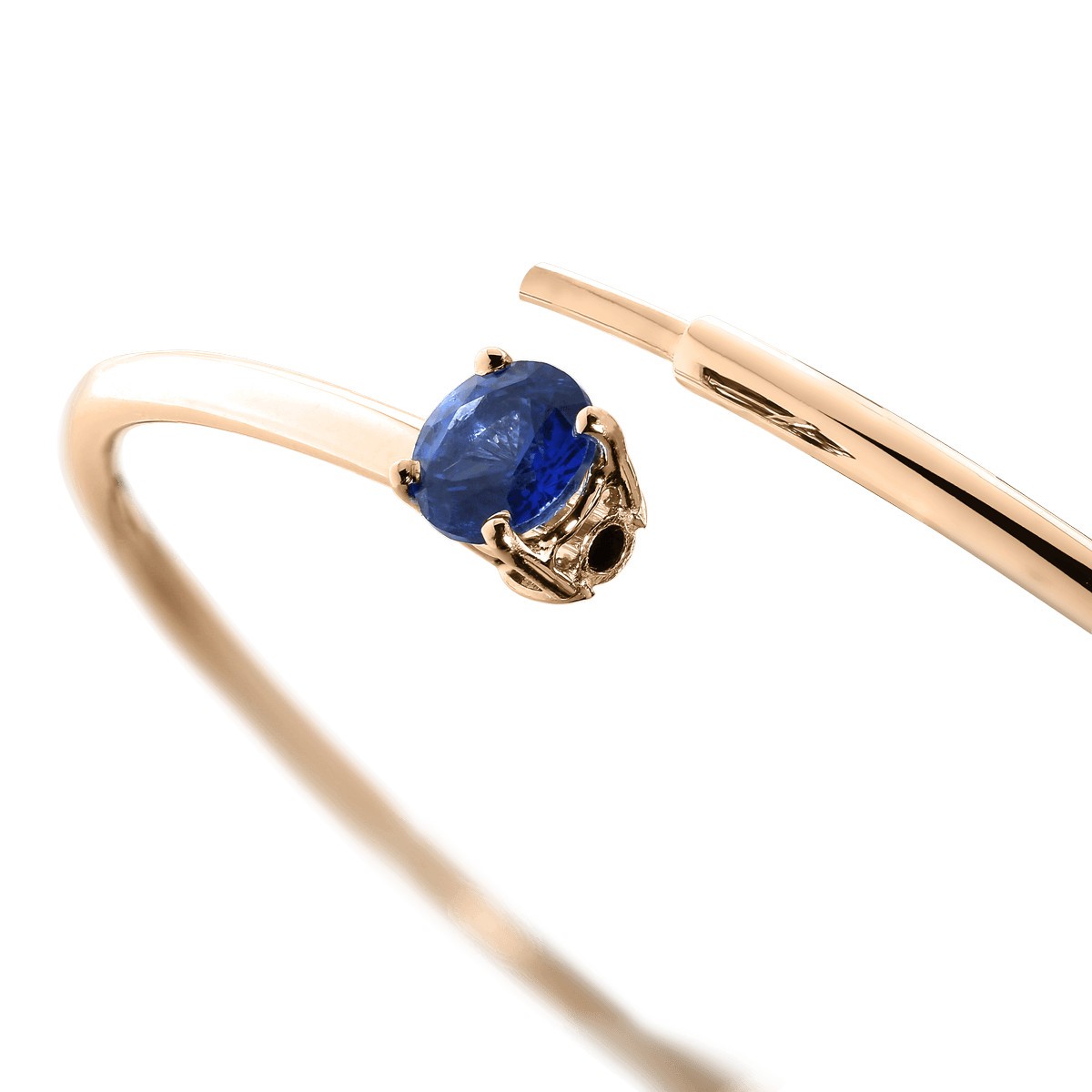 Bracelet Jonc flexible Lepage Pur en or rose et saphir