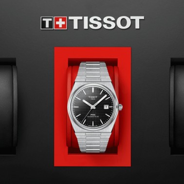 Montre Tissot PRX Powermatic 80 automatique cadran noir bracelet acier 40 mm T137.407.11.051.00