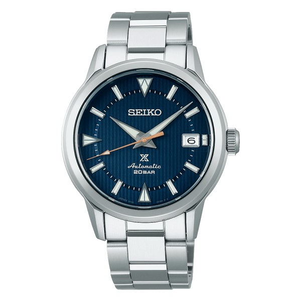 Seiko Prospex Alpinist automatic watch blue dial steel bracelet 38 mm