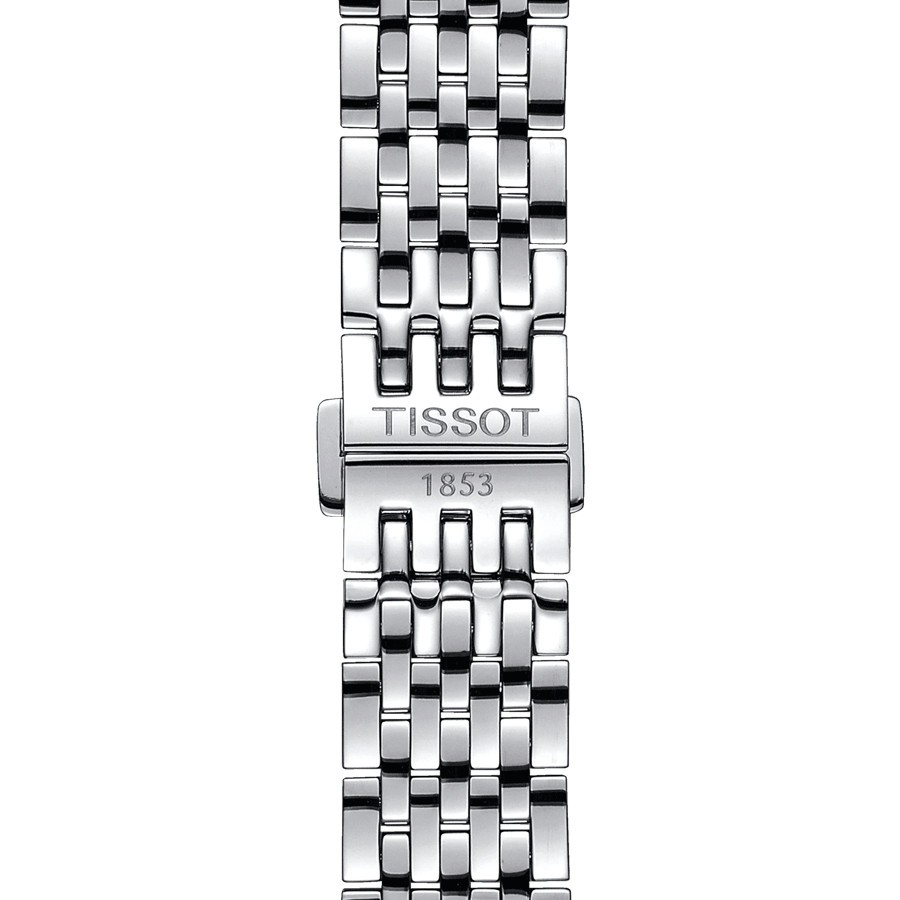 Montre Tissot T-Classic Le Locle Powermatic 80 cadran noir bracelet acier 39,3 mm T006.407.11.053.00