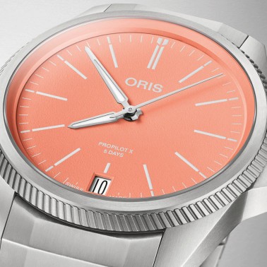 Oris ProPilot X Calibre 400 Titanium automatic watch salmon dial titanium bracelet 39 mm
