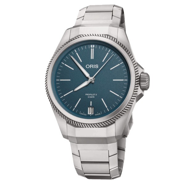 Oris ProPilot X Calibre 400 Titanium automatic watch blue dial titanium bracelet 39 mm