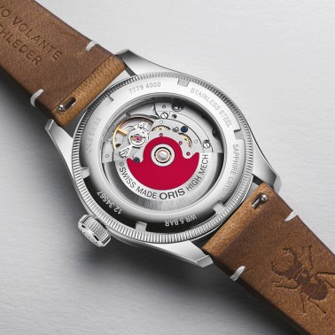 Montre Oris X Cervo Volante Big Crown Pointer Date automatique cadran vert bracelet cuir 38 mm
