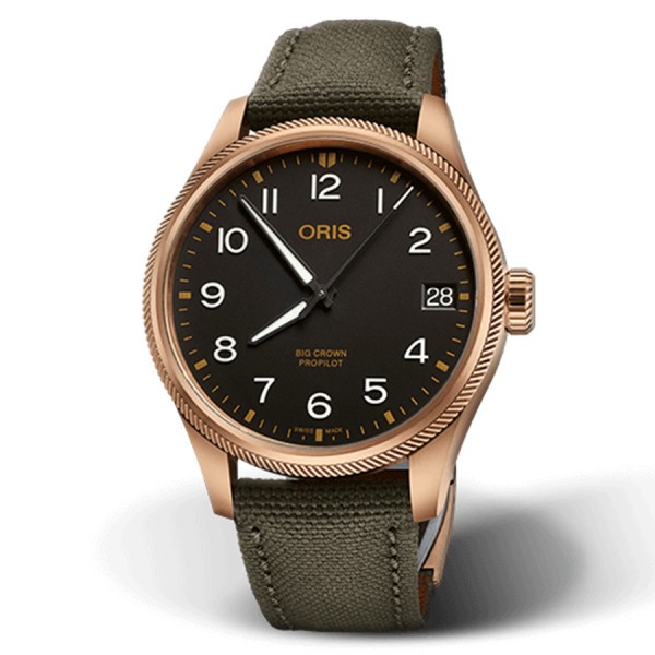 Oris Big Crown ProPilot Big Date Bronze automatic watch black dial fabric strap 41 mm