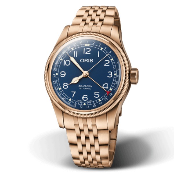 Oris Big Crown Bronze Pointer Date Automatic watch blue dial bronze bracelet 40 mm