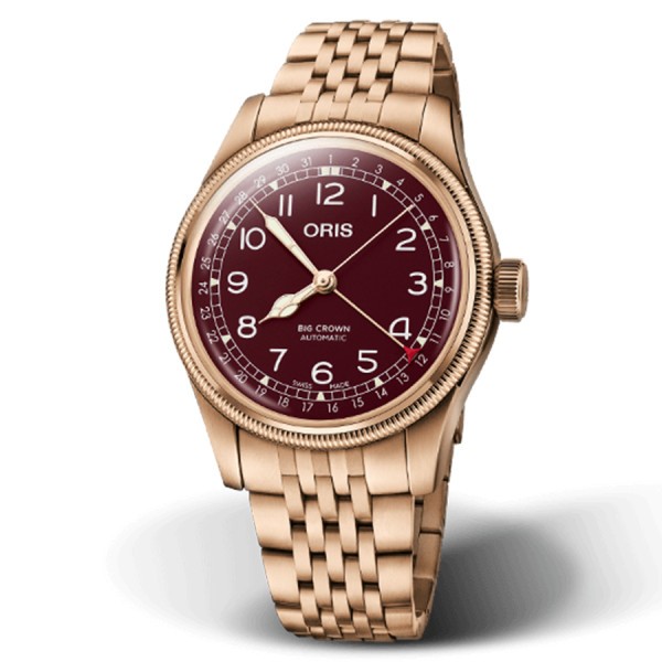 Oris Big Crown Bronze Pointer Date Automatic watch red dial bronze bracelet 40 mm