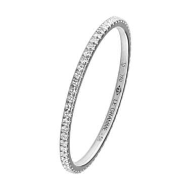 Alliance Le Gramme La 1g en or blanc 750 Lisse Poli et diamants en tour complet LG_AOBPO013_01