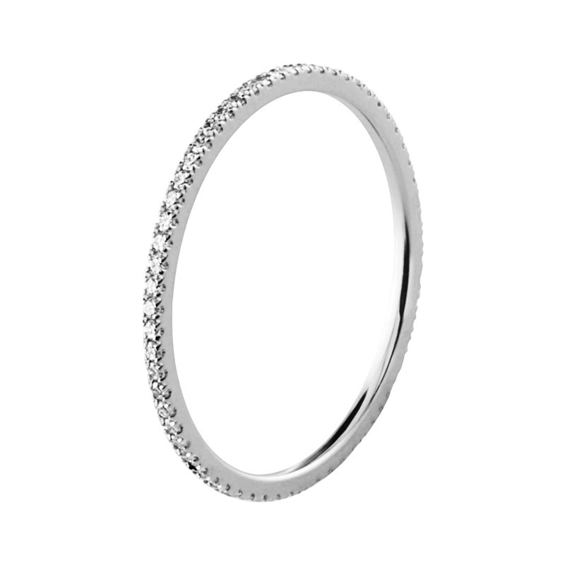 Alliance Le Gramme La 1g en or blanc 750 Lisse Poli et diamants en tour complet LG_AOBPO013_01