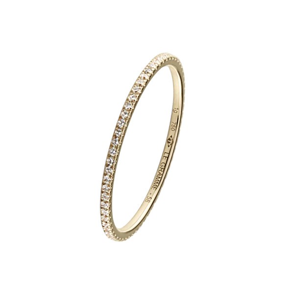 Le Gramme La 1g wedding ring in white gold 750 Smooth Polished and diamonds