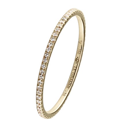 Le Gramme La 1g wedding ring in white gold 750 Smooth Polished and diamonds