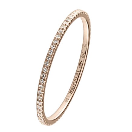 Alliance Le Gramme La 1g en or rouge 750 Lisse Poli et diamants en tour complet LG_AORPO013_01