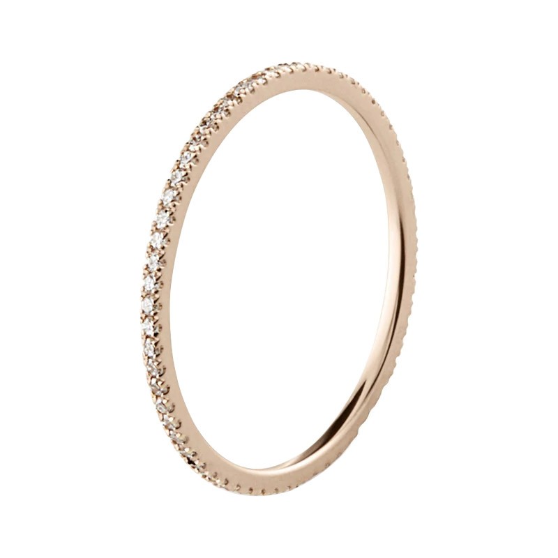 Alliance Le Gramme La 1g en or rouge 750 Lisse Poli et diamants en tour complet LG_AORPO013_01