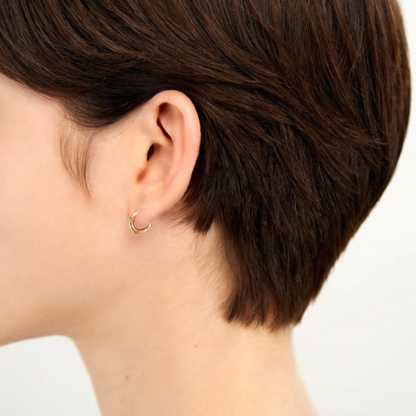 Boucle d'oreille Le Gramme Jonc en or jaune 750 Lisse Poli  1,3 gr LGCOJPO0611113