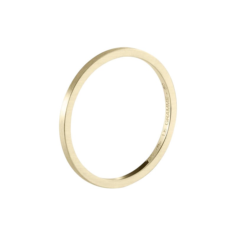Le Gramme Ruban wedding ring 1.4 mm La 2g in yellow gold 750 Smooth Brushed