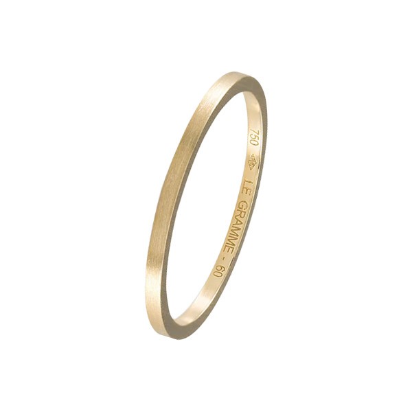 Le Gramme Ruban wedding ring 1.4 mm La 2g in yellow gold 750 Smooth Brushed